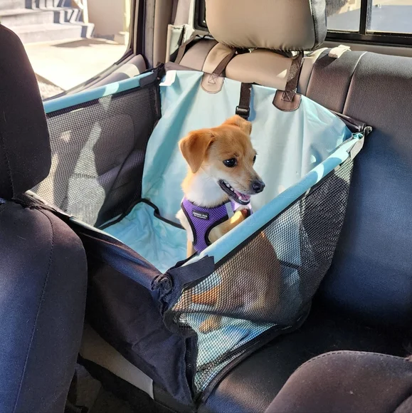 Dog Car Seat Half Rear Pet Travel Waterproof Pad Dog Hammock Safety Harness New
